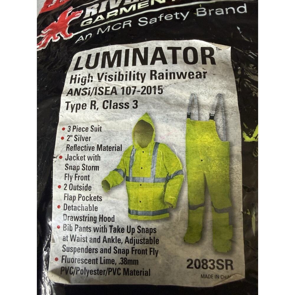 River City Luminator™ Class 3 Rain Suit, Includes Jacket, Bibs, and Hood 2083SR - Picture 4 of 4